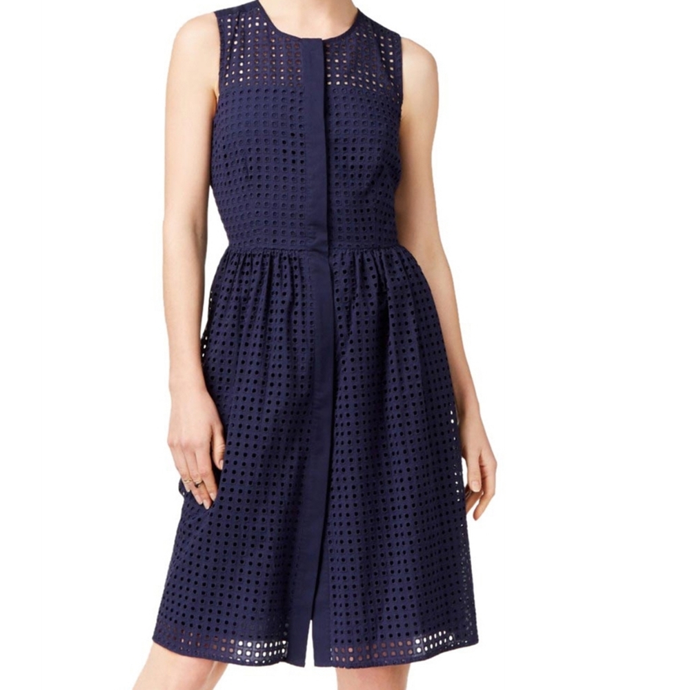 NWT Maison Jules navy blue notte midi dress - L